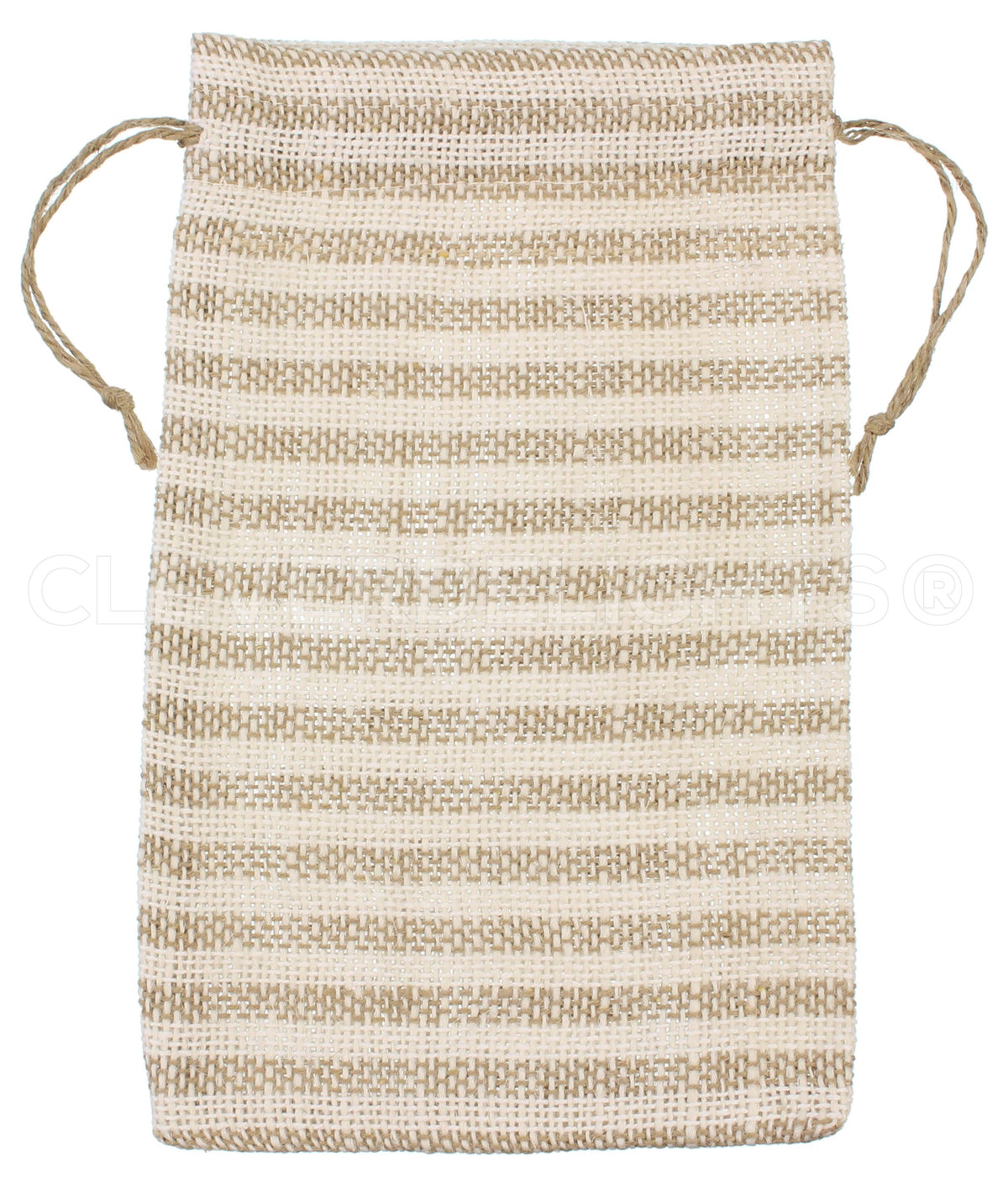 Natural/Ivory Stripe Burlap Bags - 6" x 10"