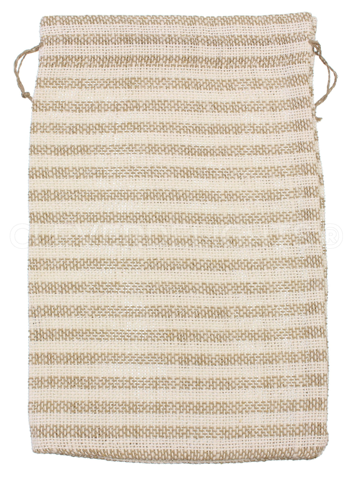 Natural/Ivory Stripe Burlap Bags - 8" x 12"