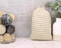 Natural/Ivory Stripe Burlap Bags - 8" x 12"