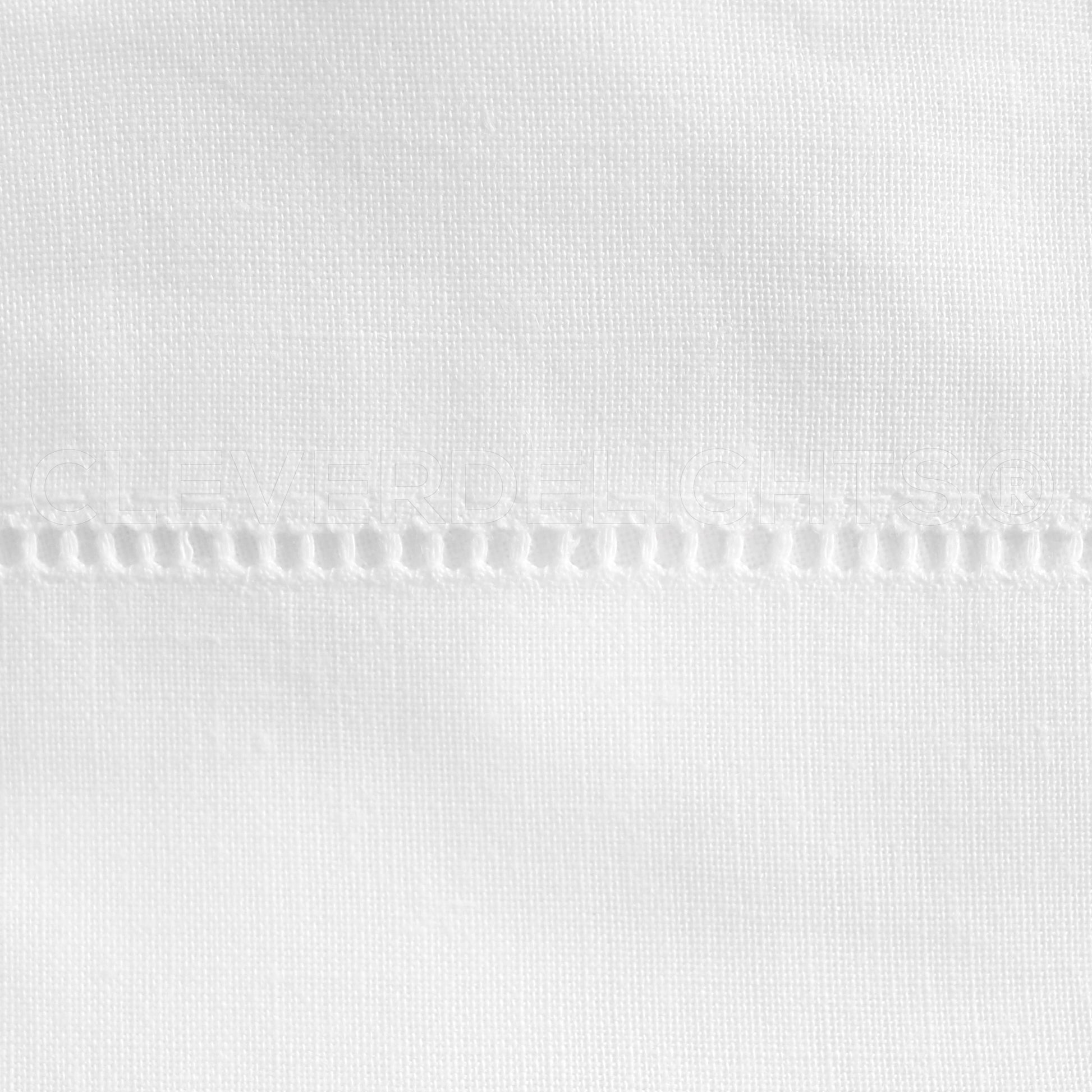 51" x 108" Hemstitch Tablecloth - Linen/Cotton Blend - White