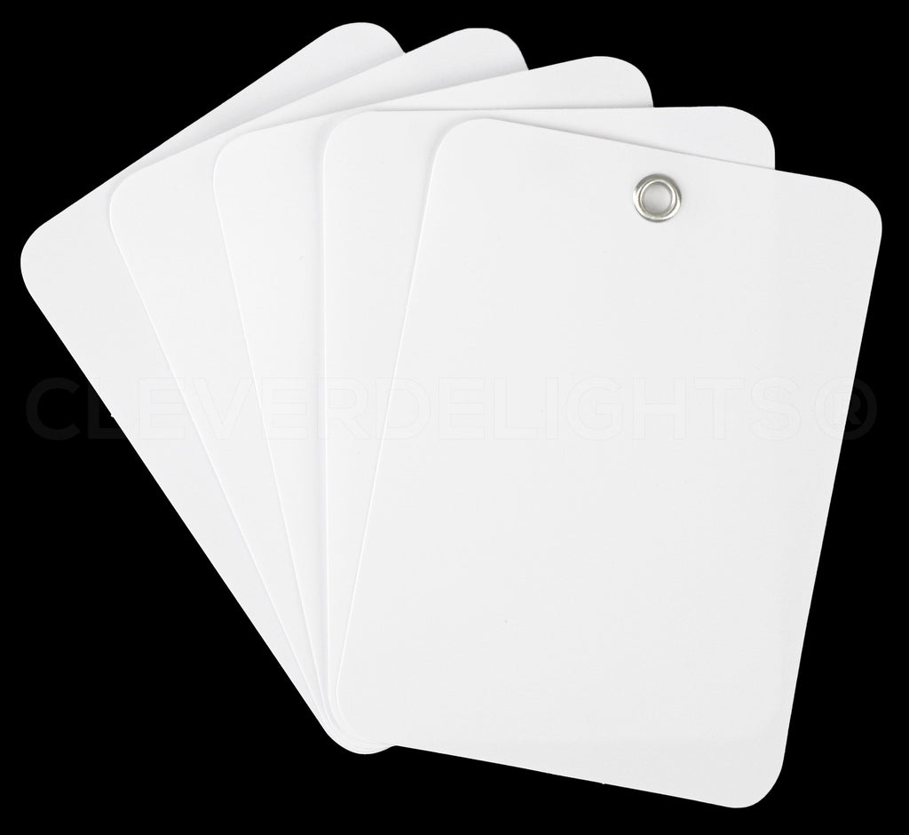 White Plastic Tags - 3.5" x 2.5"