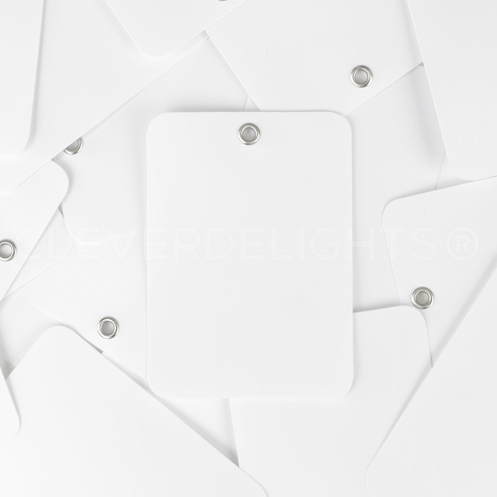 White Plastic Tags - 3.5" x 2.5"