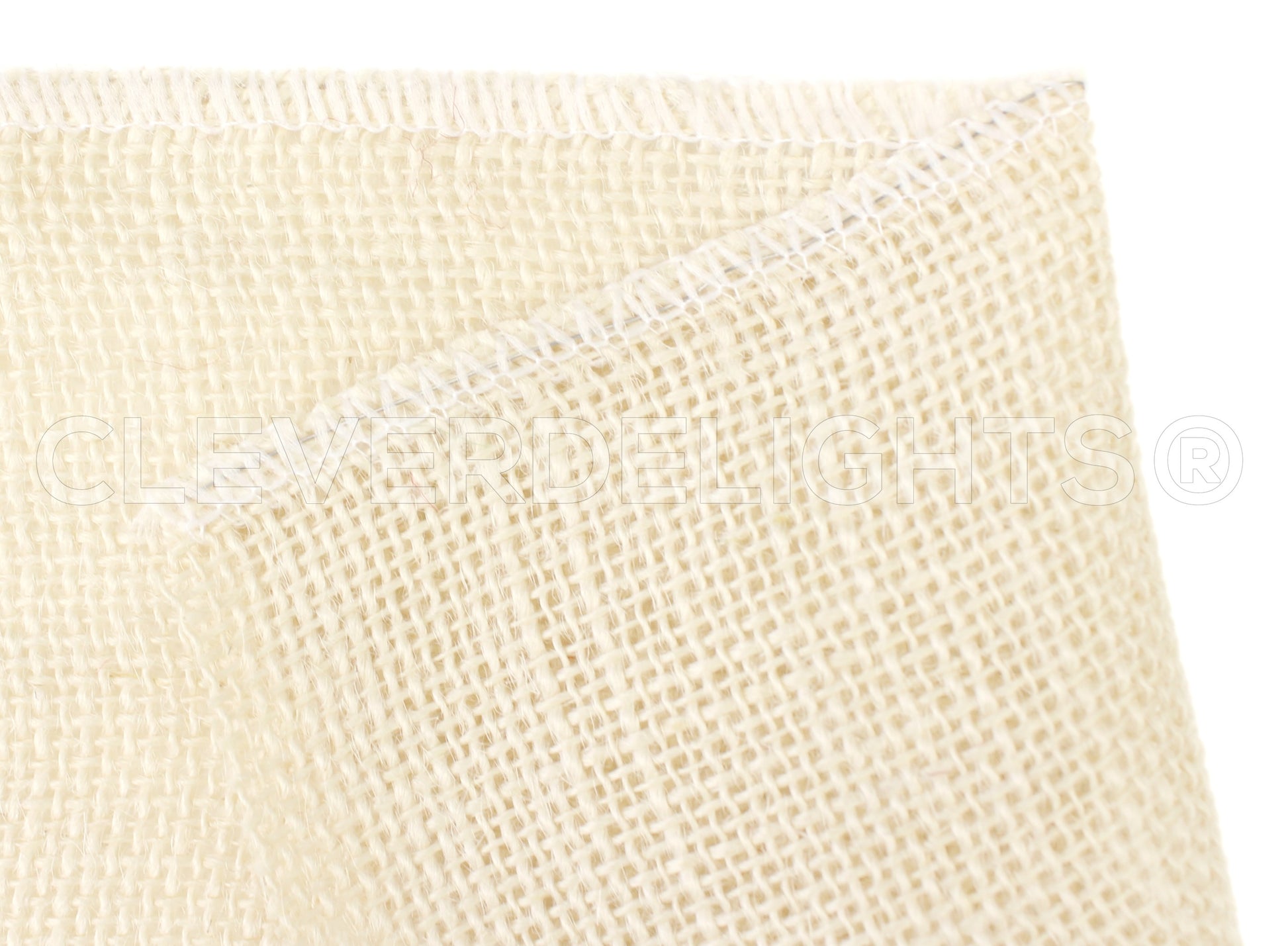 6" Ivory Burlap Ribbon - Wired Edges - 10 Yards