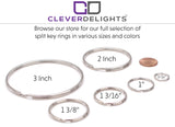 Split Key Rings - Antique Bronze Color - 9/16" to 2"