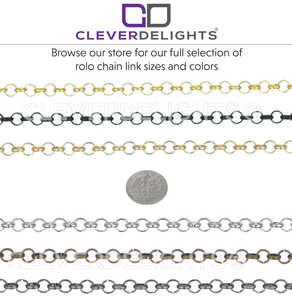 Rolo Chain - 1/4" Link - Dark Black Color