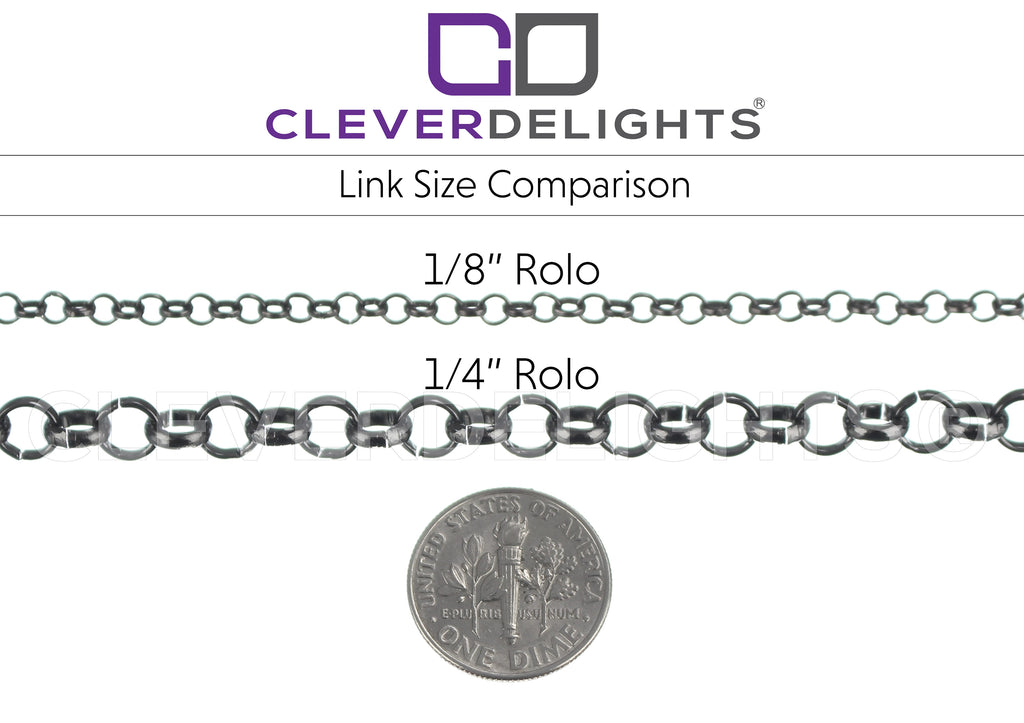 Rolo Chain - 1/4" Link - Antique Bronze Color