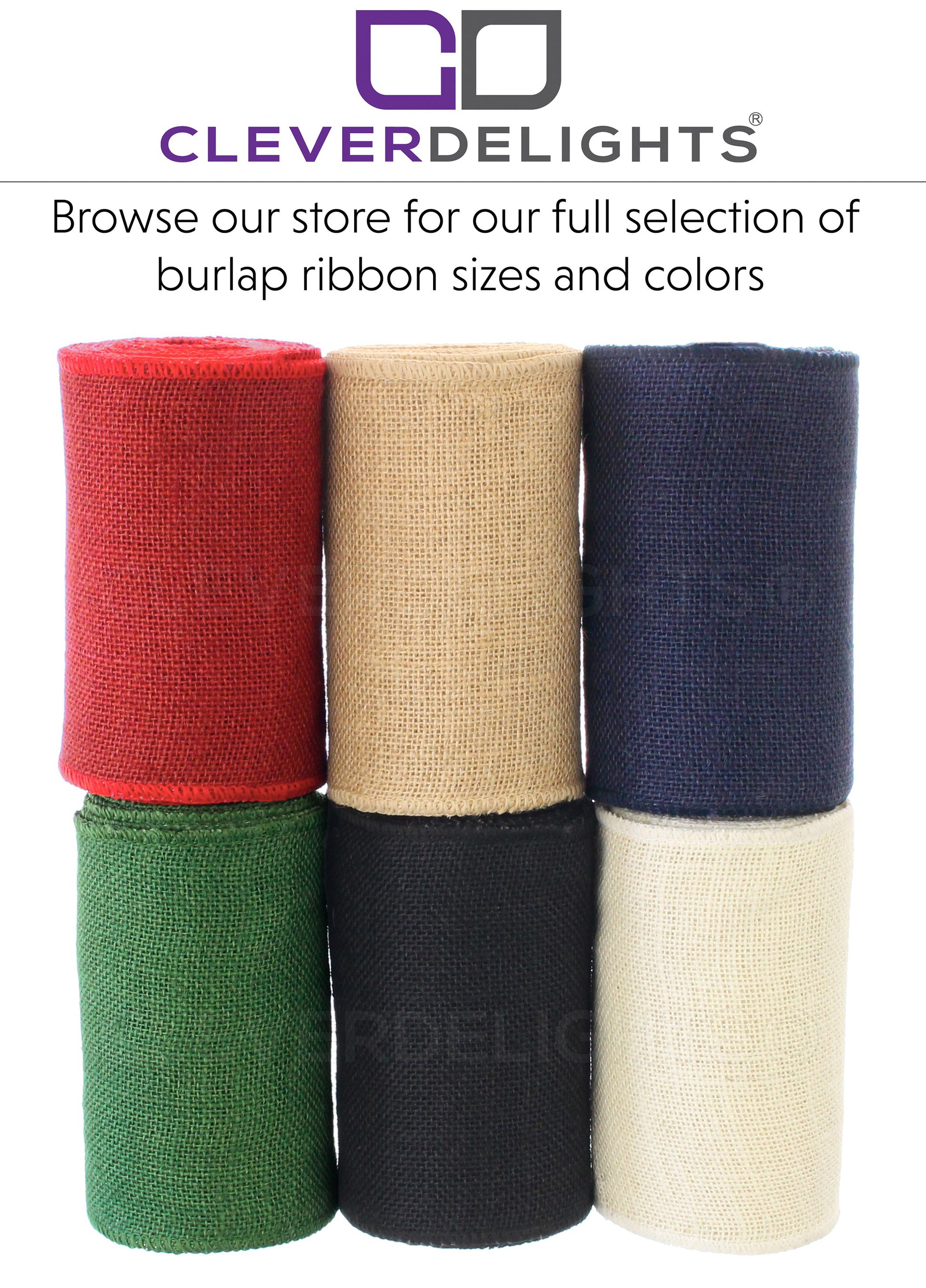 6" Ivory Burlap Ribbon - Wired Edges - 10 Yards
