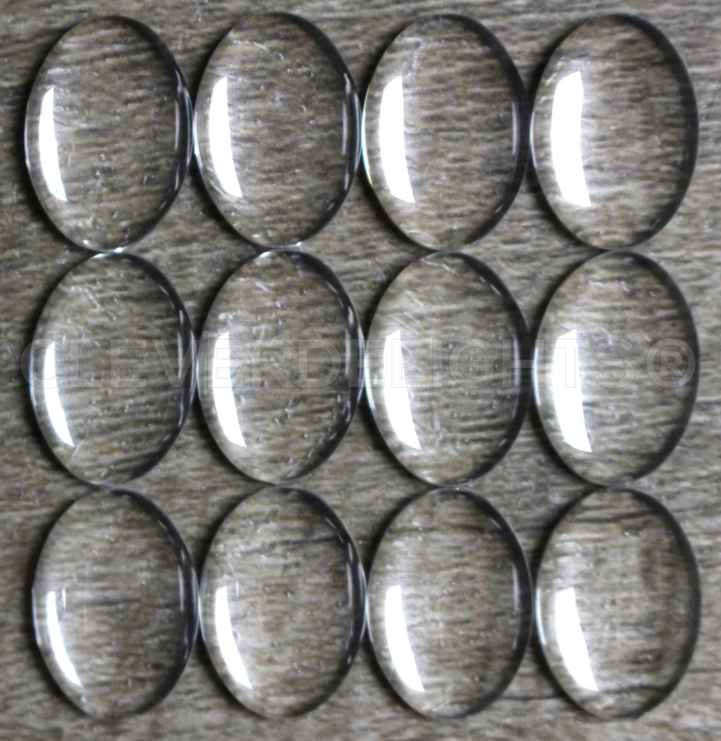 13x18mm Oval Glass Cabochons