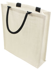 White Burlap Shopping Bags - 16" x 14" x 4"