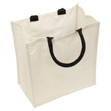 White Burlap Shopping Bags - 16" x 14" x 8"