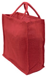 Red Burlap Shopping Bags - 16" x 17" x 8"