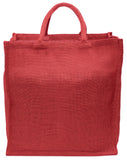 Red Burlap Shopping Bags - 16" x 17" x 8"