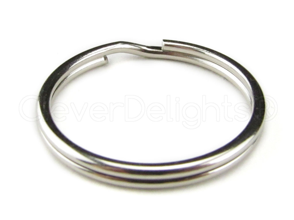 1" Key Fob Hardware Sets With Key Rings - Silver Color