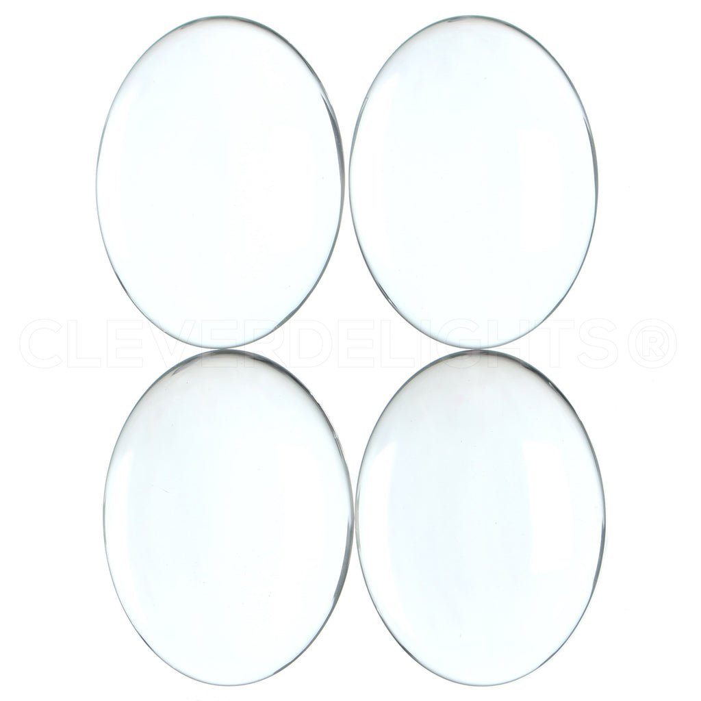 CleverDelights 30x40mm Oval Glass Cabochons