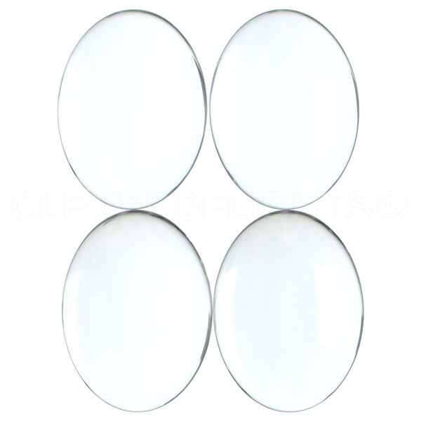 CleverDelights 13x18mm Oval Glass Cabochons