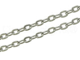 Cable Chain - 3x4mm Link - Platinum Silver Color