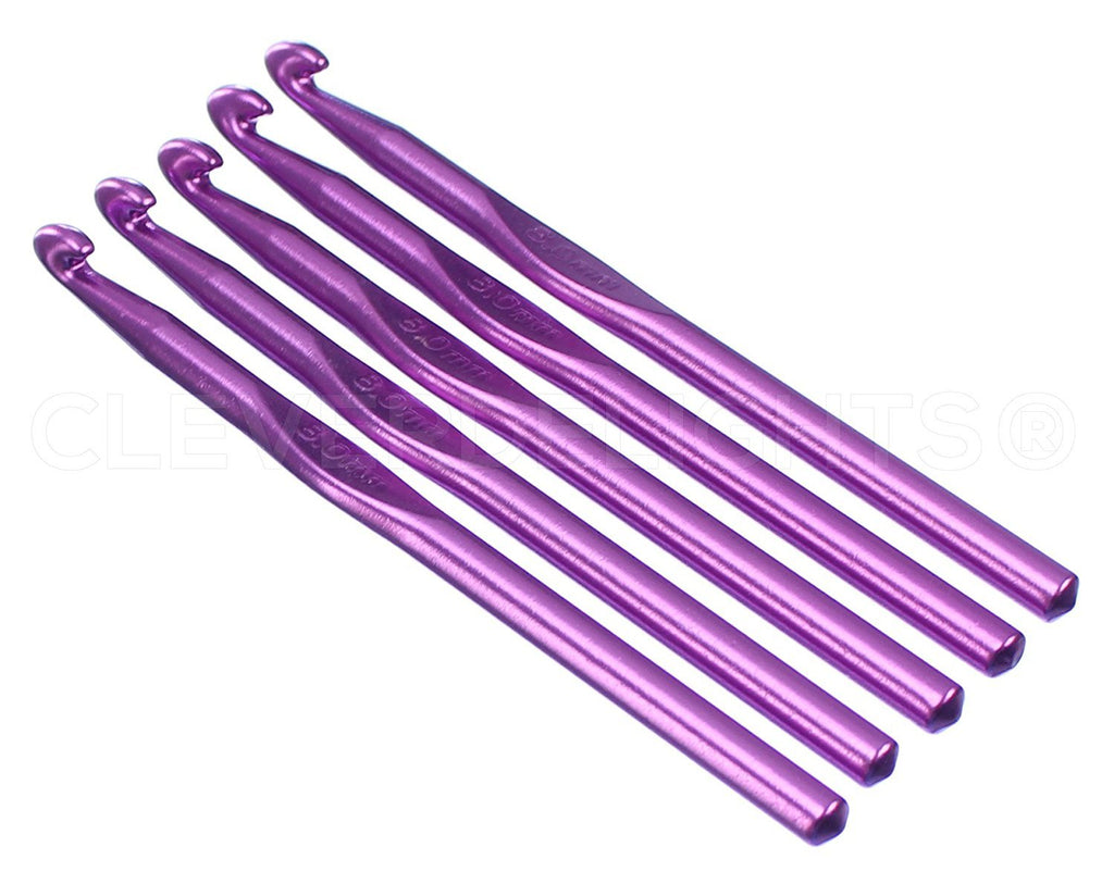 10 Pack - CleverDelights Size L (Size 11) Aluminum Crochet Hooks - 6 Length - 8mm Diameter - Knitting