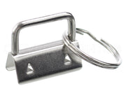 1" Key Fob Hardware Sets With Key Rings - Silver Color