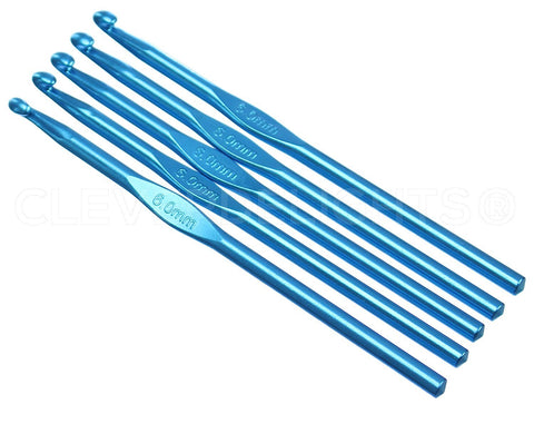 Size J (Size 10) Aluminum Crochet Hooks - 6mm Diameter