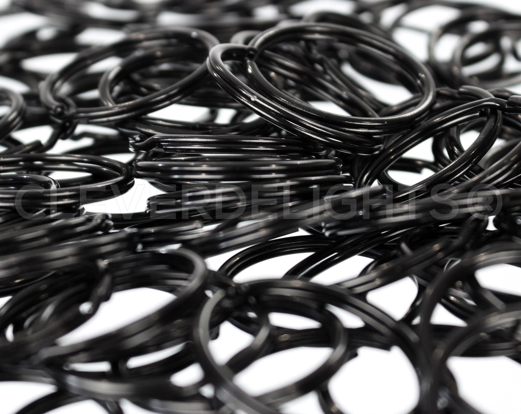 Split Key Rings - Dark Black - 9/16" to 2"