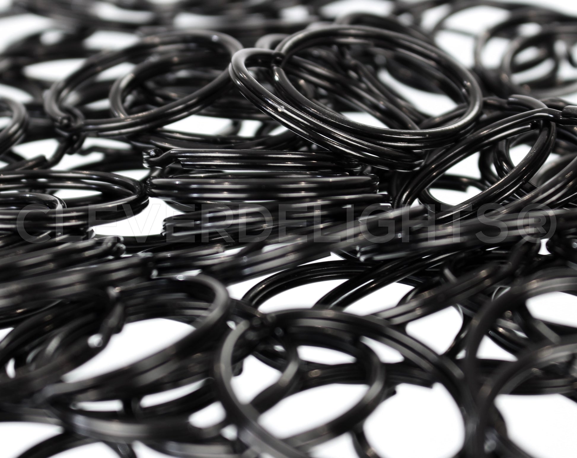 Split Key Rings - Dark Black - 9/16" to 2"