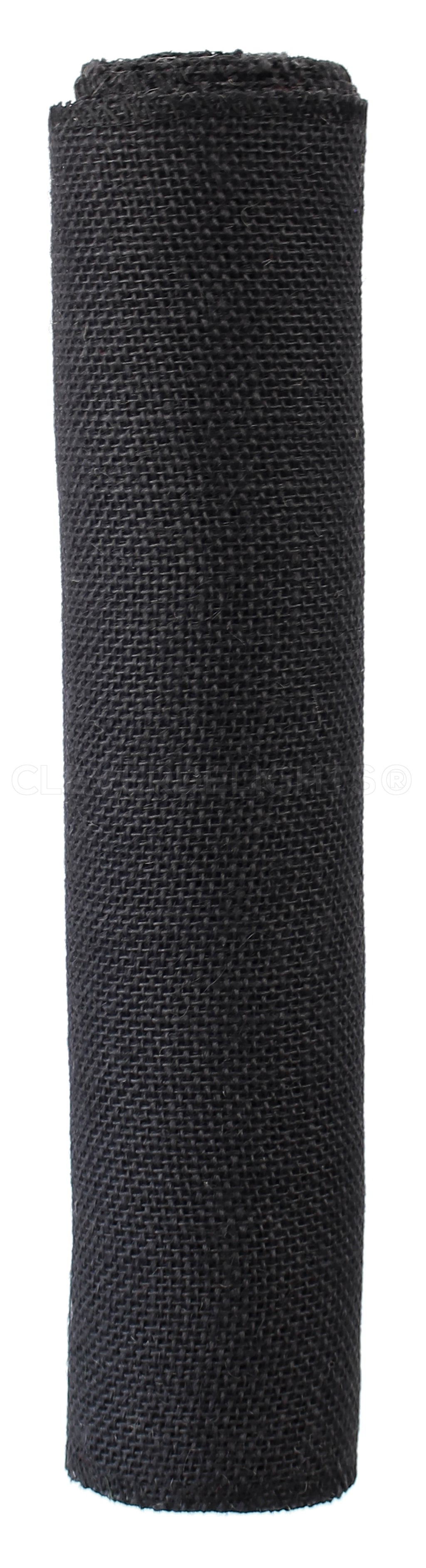 12" Black Burlap Roll - Finished Edges