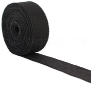 2" Black Burlap Ribbon - Finished Edge - 25 Yards