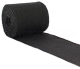 4" Black Burlap Ribbon - Finished Edge - 10 Yards