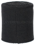 4" Black Burlap Ribbon - Finished Edge - 10 Yards