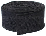 2.5" Black Burlap Ribbon - Wired Edges - 25 Yards