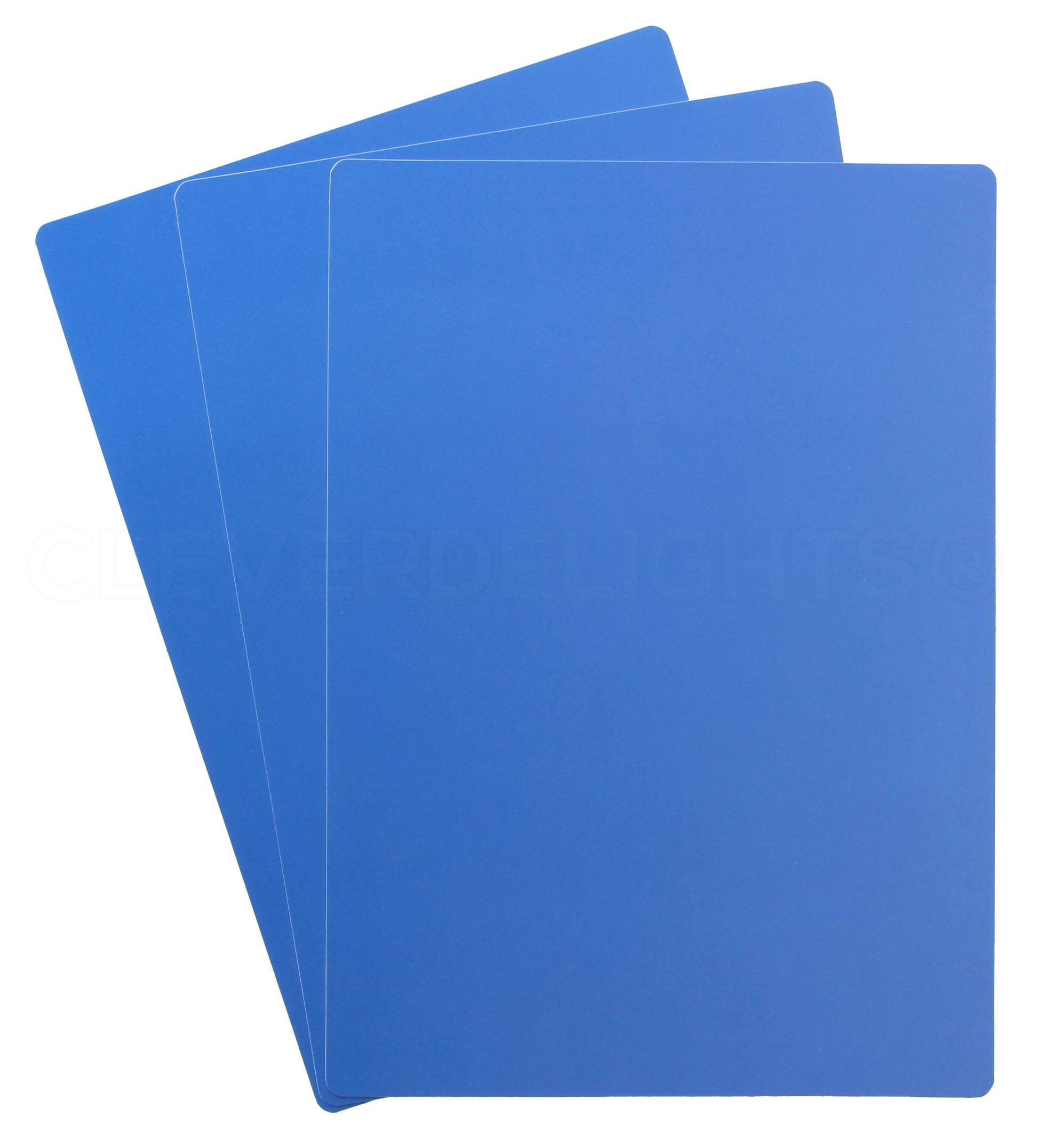Blue Plastic Cards - 5" x 7"
