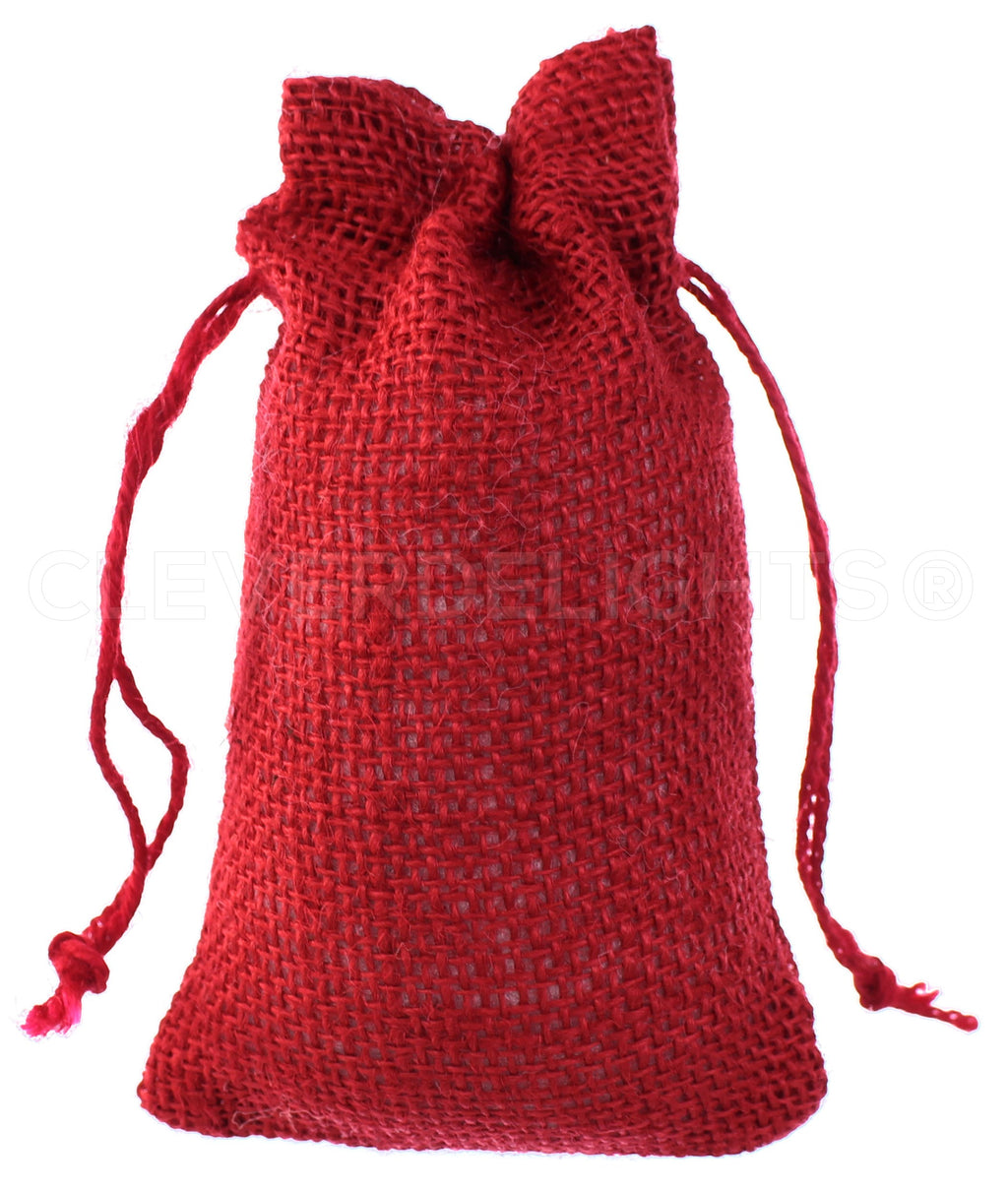 Red Burlap Bags - 4" x 6"
