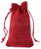 Red Burlap Bags - 4" x 6"