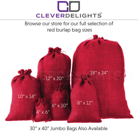 CleverDelights 12 Red Burlap Roll - Finished Edges