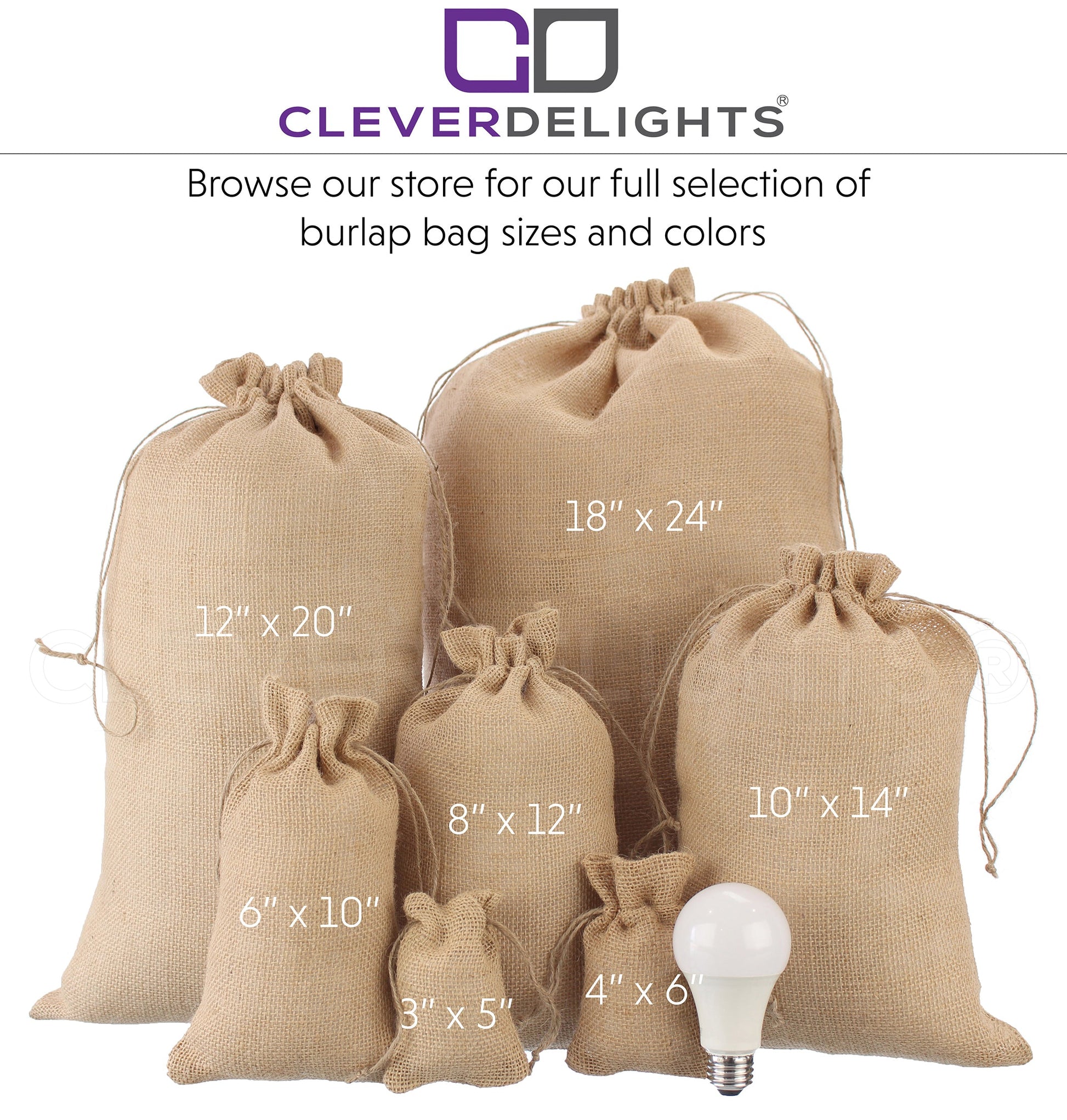Natural Burlap Bags - 18" x 24"