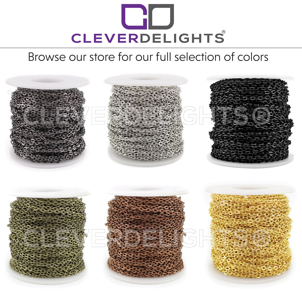 Cable Chain - 5x7mm Link - Platinum Silver Color