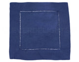 6" Hemstitch Cocktail Napkins - Linen/Cotton Blend - Navy