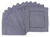 6" Hemstitch Cocktail Napkins - Linen/Cotton Blend - Slate