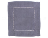 6" Hemstitch Cocktail Napkins - Linen/Cotton Blend - Slate