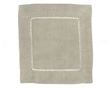 6" Hemstitch Cocktail Napkins - Linen/Cotton Blend - Stone