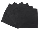 6" Cocktail Napkins - 100% Linen - Black