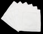 6" Cocktail Napkins - 100% Linen - White