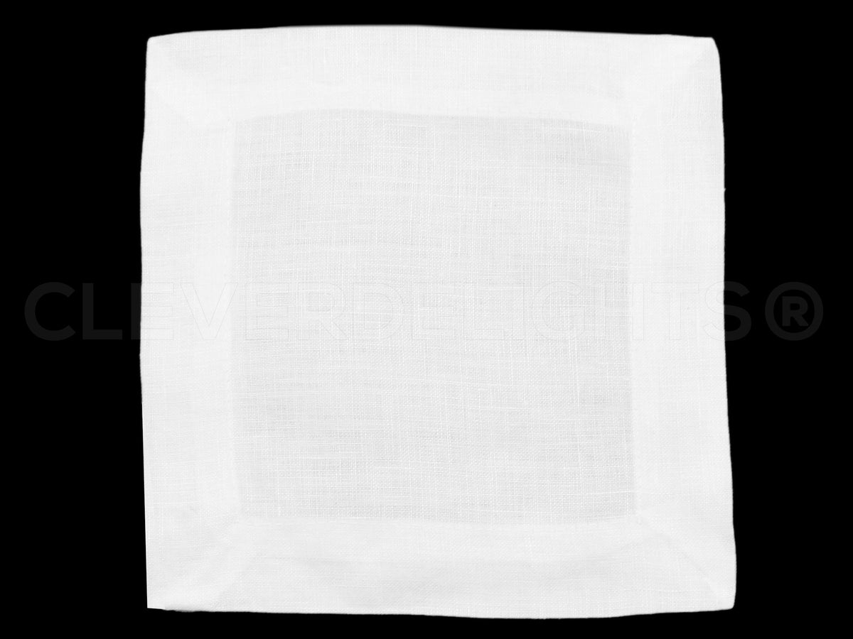 6" Cocktail Napkins - 100% Linen - White
