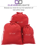 Red Cotton Bags - 8" x 12"