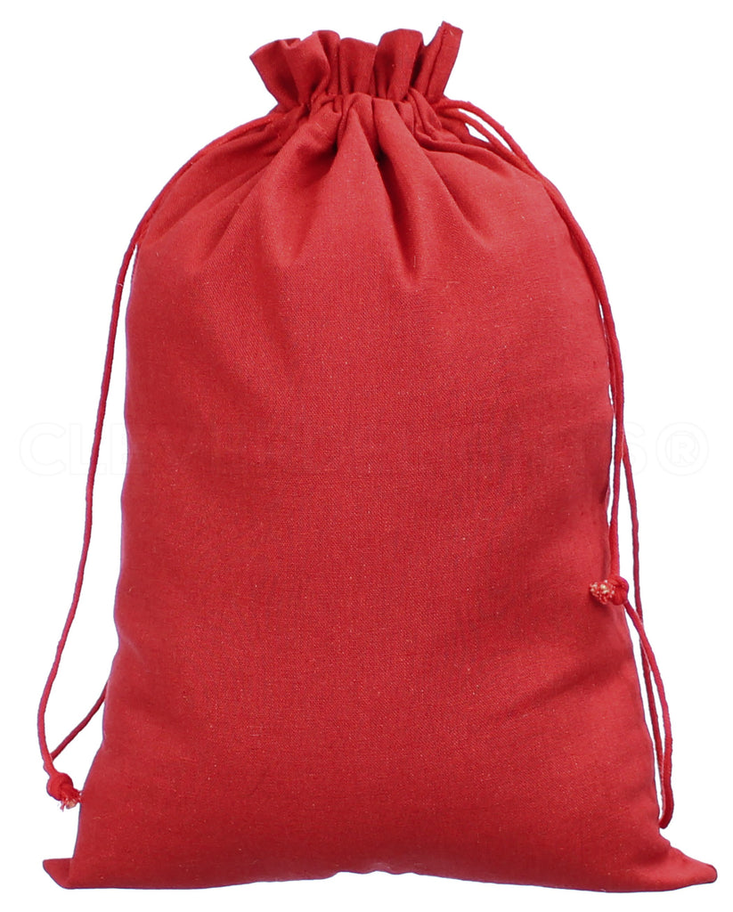 CleverDelights Red Cotton Bags - 8 inch x 12 inch - 10 Pack - Premium Muslin Drawstring Bag, Women's, Size: 8 x 12