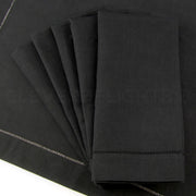 20" Hemstitch Dinner Napkins - Linen/Cotton Blend - Black