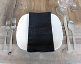 20" Hemstitch Dinner Napkins - Linen/Cotton Blend - Black