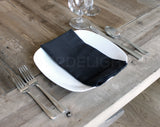 20" Hemstitch Dinner Napkins - Linen/Cotton Blend - Black