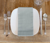 20" Hemstitch Dinner Napkins - Linen/Cotton Blend - Gray