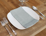 20" Hemstitch Dinner Napkins - Linen/Cotton Blend - Gray